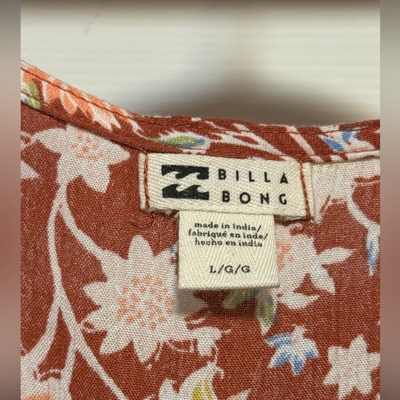 Billabong floral mini wrap dress size Large - Picture 3 of 5